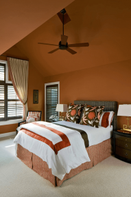 Caramel wall color bedrooms Romantic decorations