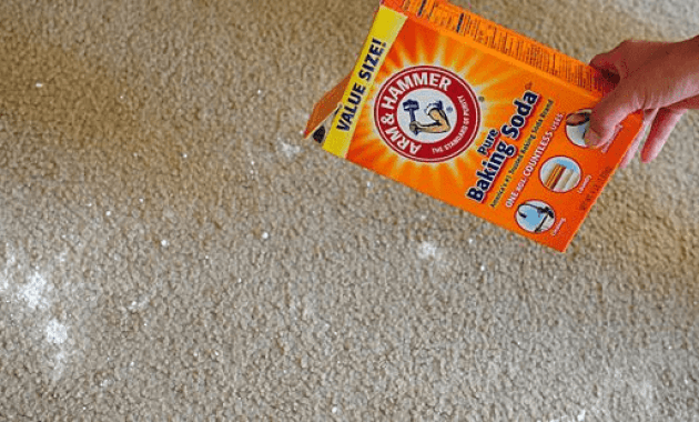 Carpet cleaning with baking soda