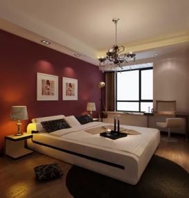 Deep ruby red Romantic Master Bedroom Color