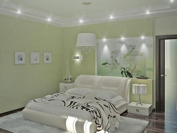 Light green bedroom walls