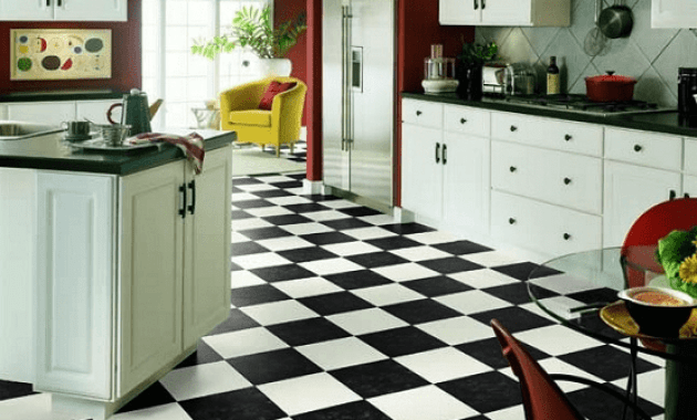 vinegar to clean black and white tile floors kitchen