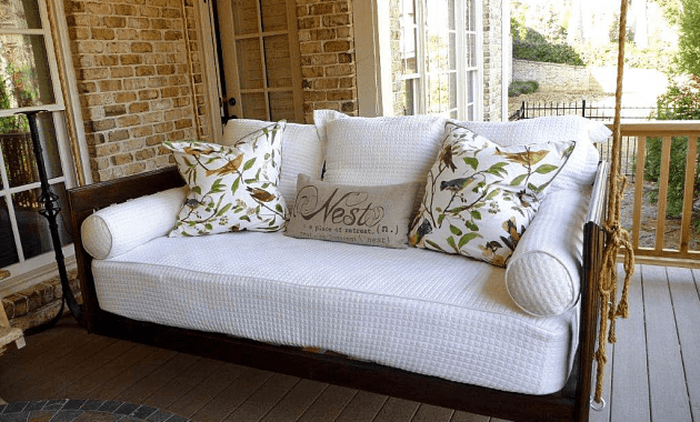 Hanging daybed porch swing Hanging daybed porch swing