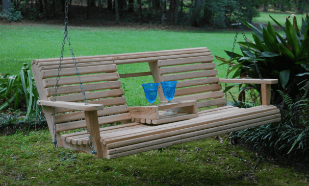 Porch swing with console Porch swing with console