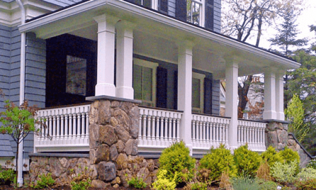 Wood railing for porch