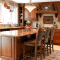Brown wooden Kitchen Island Table with Chairs