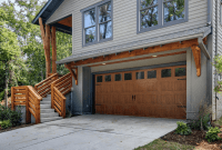 Faux wooden Garage Door Decorating Ideas with glass windows Faux wooden Garage Door Decorating Ideas with glass windows