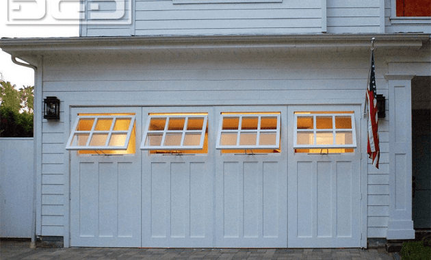 Garage door with windows that open