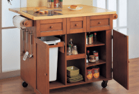 Kitchen Island Cart with Trash Bin Kitchen Island Cart with Trash Bin