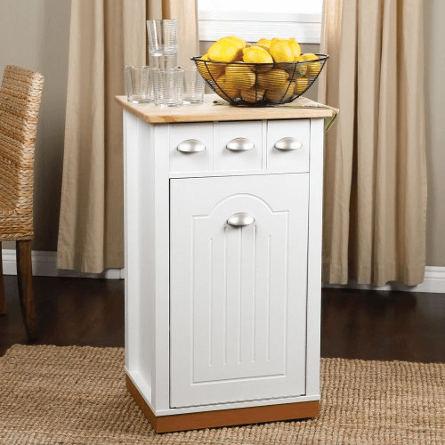 Kitchen island trash can holder