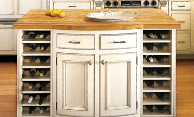 Small Kitchen Island with Wine Storage wooden top Small Kitchen Island with Wine Storage wooden top