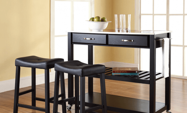 Stainless steel top black wooden kitchen island cart stools Stainless steel top black wooden kitchen island cart stools