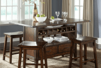 Wood Kitchen Island Bar Table with cabinet