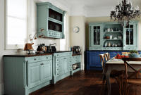 Blue paint kitchen cabinet glaze colors rustic design