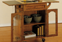 Kitchen island on wheels with drop leaf