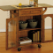Kitchen island on wheels with drop leaf
