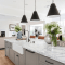 Long Kitchen Island Marble Top white