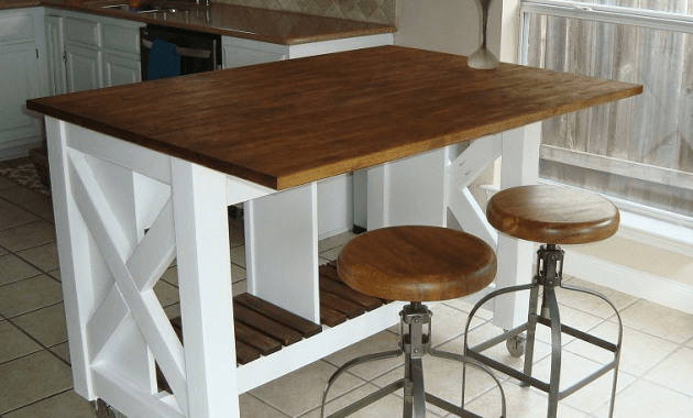 Rustic Kitchen Island on Wheels Rustic Kitchen Island on Wheels