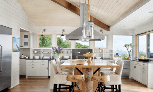 Rustic kitchen island with stools Rustic kitchen island with stools