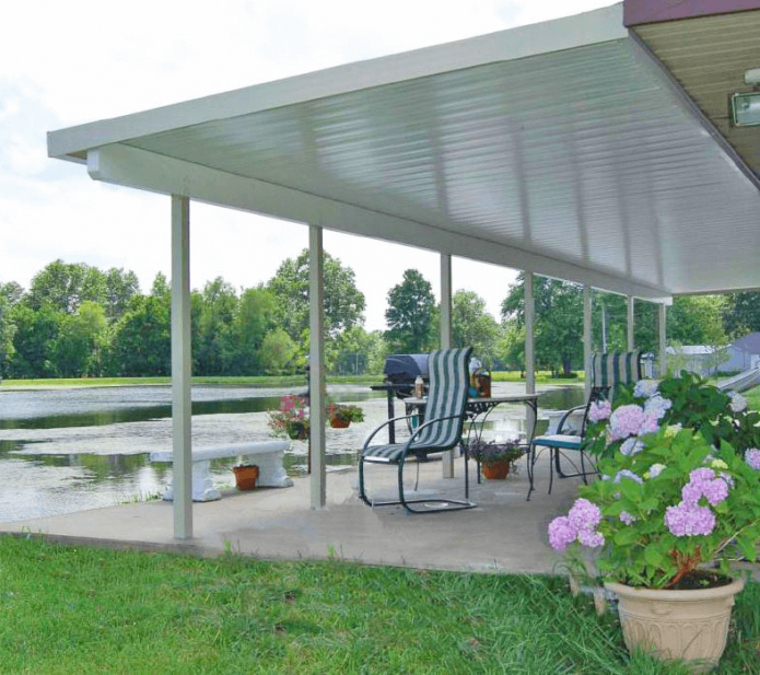 Aluminum porch ceiling panels