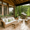 Brown Rattan Front Porch Chairs and Benches
