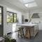 Kitchen Flooring Trends with Grey herringbone chevron