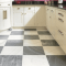 Kitchen floor tile grey and white with cabinet combination