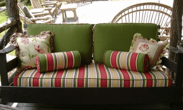 Porch swing cushions with back
