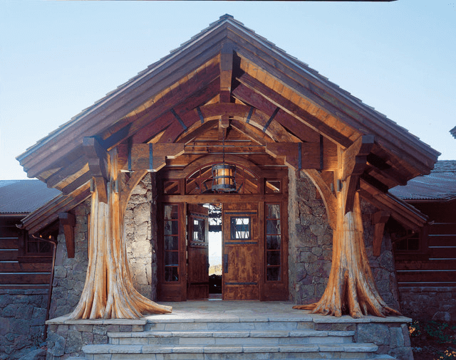 Rustic front porch lights