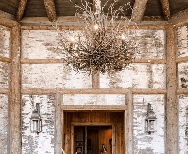 Unique plug in rustic chandelier