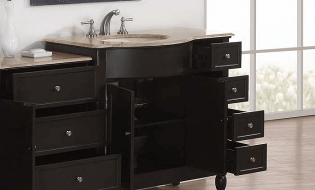 Bathroom Vanity with Sink on Left Side