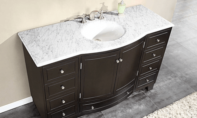 Bathroom vanities with white granite tops