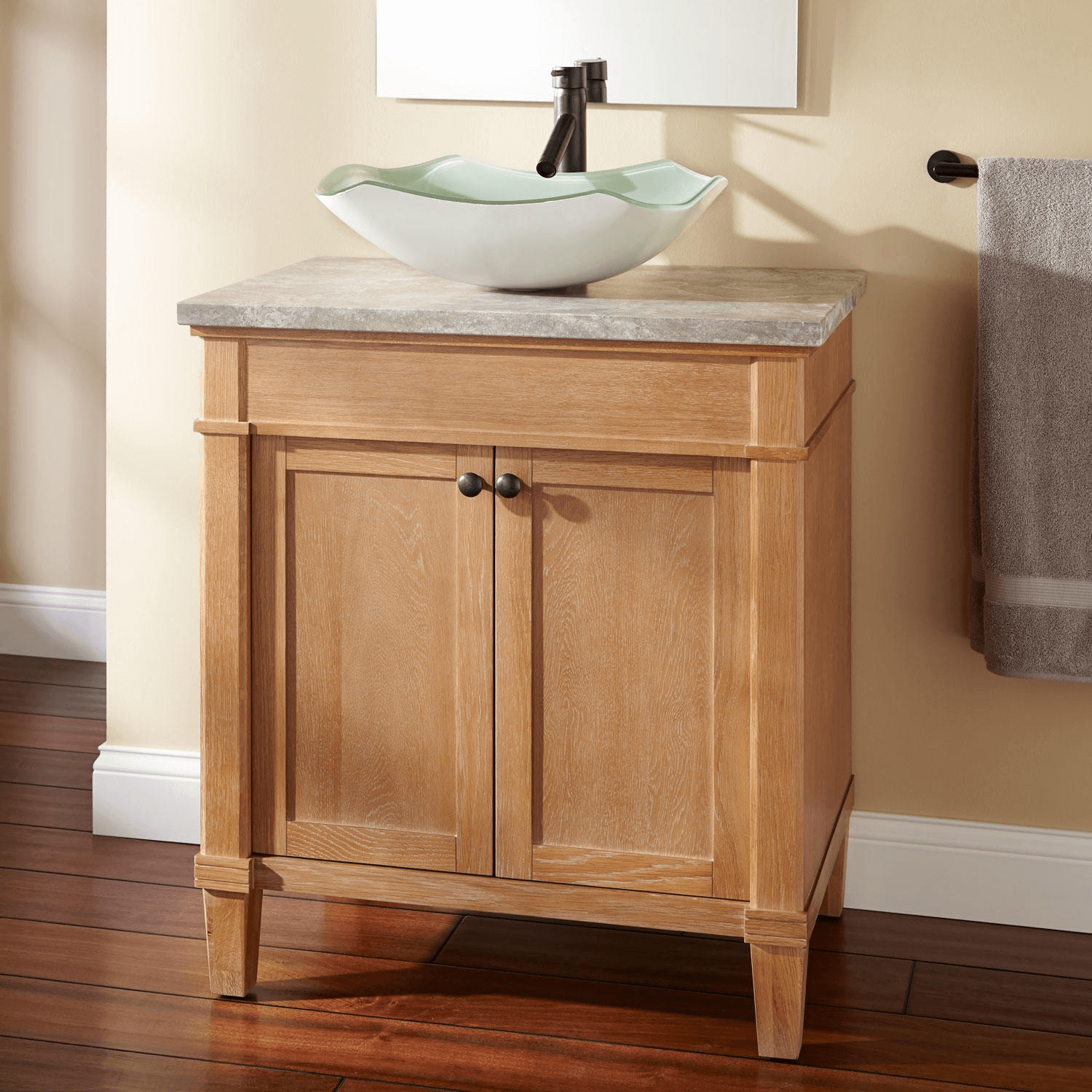 Bathroom vanity with vessel sink
