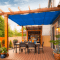 Blue Color Retractable Porch Shades