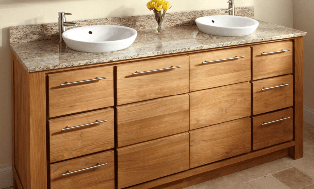 Double sink bathroom vanities with granite top