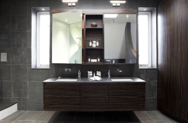 Floating bathroom vanity cabinet