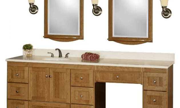 Small bathroom vanity with makeup area