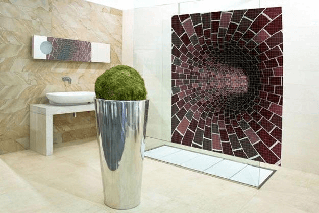 Mosaic tiles design for wall bathroom
