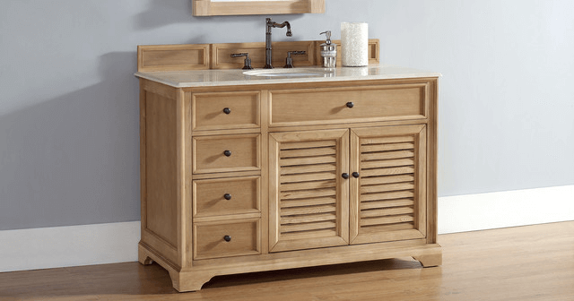 Image: houzz.com Unfinished solid wood bathroom vanity