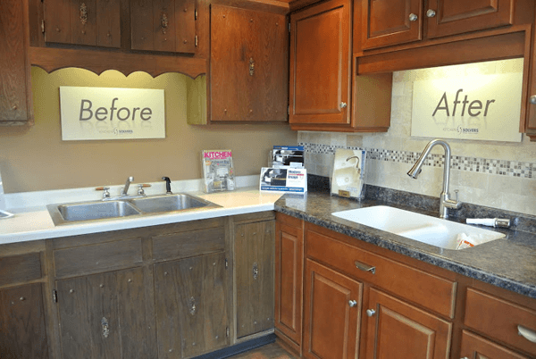 Image: kitchensolversfranchise.com DIY kitchen cabinet refacing before and after