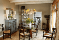 Artistic decoration for rustic buffet table in dining room Artistic decoration for rustic buffet table in dining room