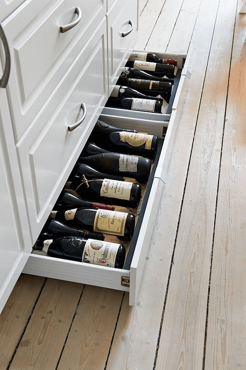 Toe Kick Wine Storage