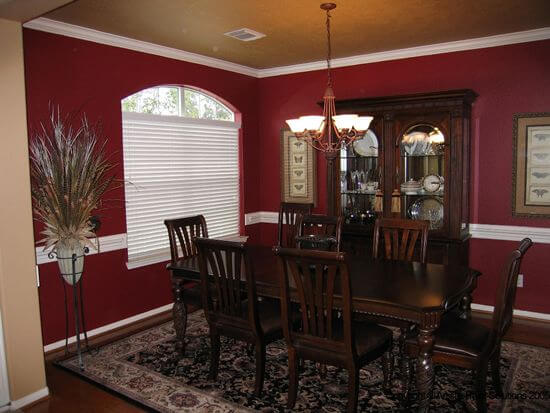 Tan and Maroon Dining Room Wall Color Ideas