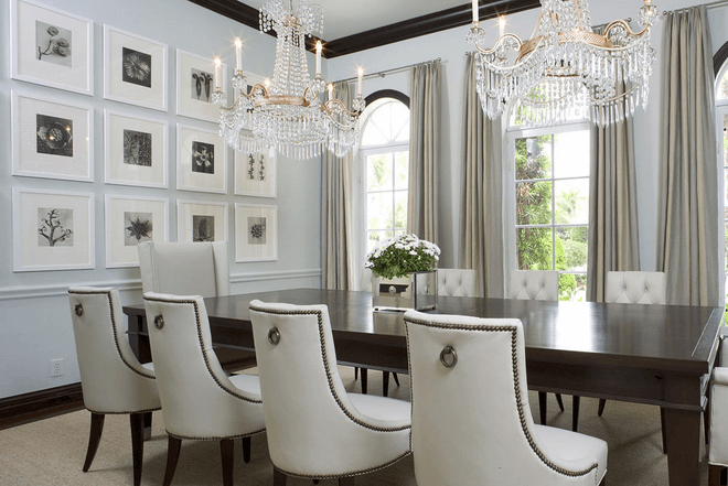 White Color Dining Room Wall Idea