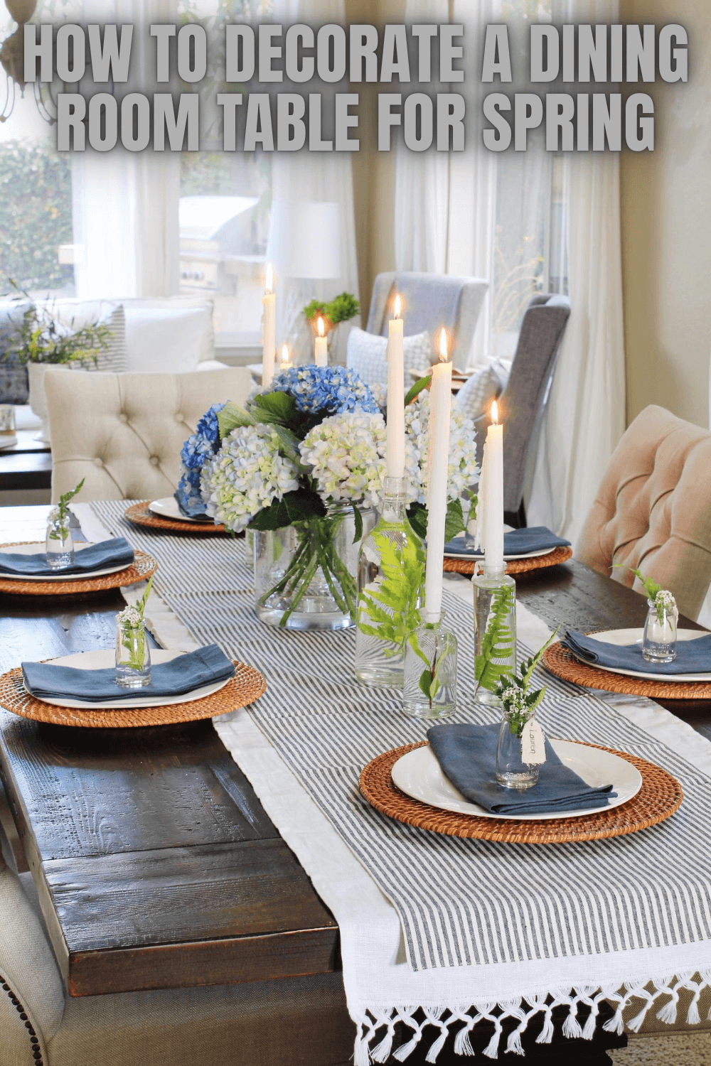 HOW TO DECORATE A DINING ROOM TABLE FOR SPRING