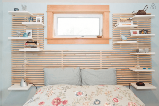 Slatwall Shelving ideas for tiny house