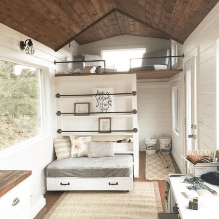 Tiny house loft bed and interior design ana-white