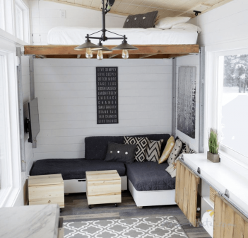 Tiny house elevated living room