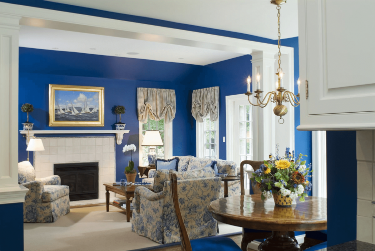 Traditional living room decor ideas blue