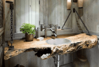 Wooden home decoration ideas Rustic sink with heartwood character Wooden home decoration ideas Rustic sink with heartwood character