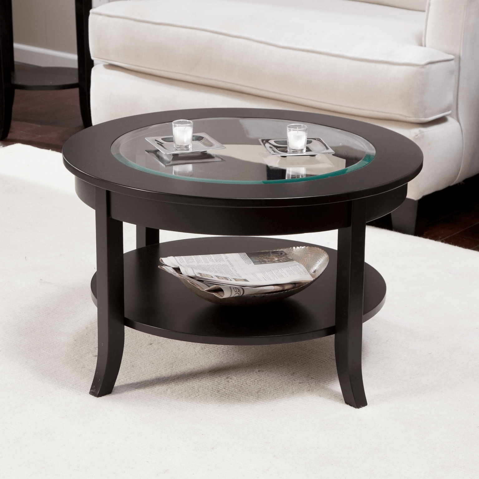 Black Round Coffee Table Living Room Décor Ideas - EasyHomeTips.org